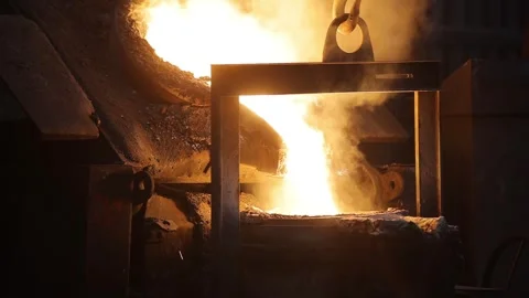 Dolly shot highlighting orderly rows of raw sand mold casting cores positioned Stock Footage 339640102