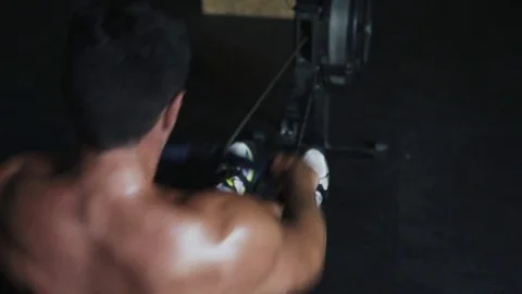 Dolly shot of intense rowing Stock Footage 70107996