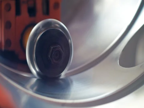 Dolly Shot of Metal Bending Machine Video stock 78471963