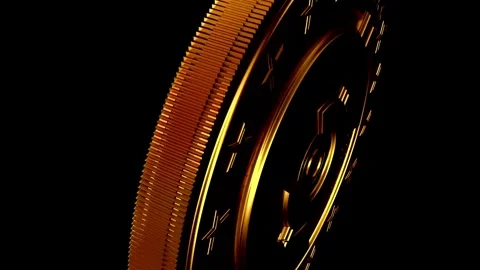 Dolly shot over various gold coins Gold Treasure Saving money and loan for Vídeos de archivo 334027734