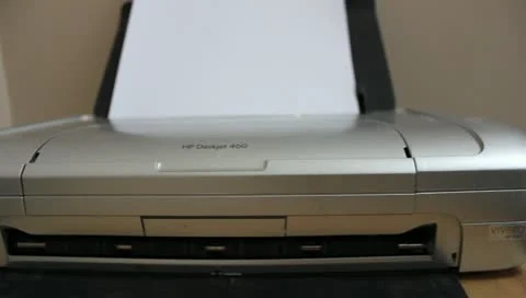 Dolly shot of Printer Video stock 11142858