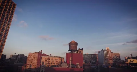 Dolly shot of rooftops of SOHO in NYC Stock Footage 62782331