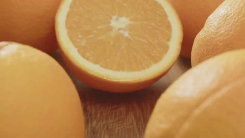 Dolly Shot of a sliced orange Stock Footage 168257275
