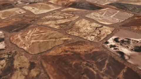 Dolly shot. Slow motion. Texture of a stone wall. Interiors stone wall design. S Video stock 122454034