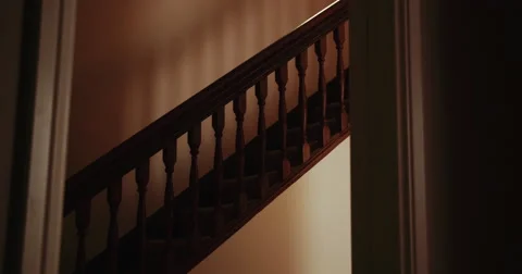 Dolly shot of Stairs, Stairwell, Staircase, Hallway Stock Footage