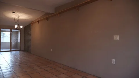 Dolly shot through an empty house Stock Footage 122923750