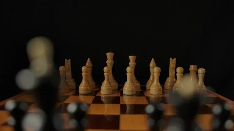 Dolly shot throw chess pieces Stock Footage 128438491