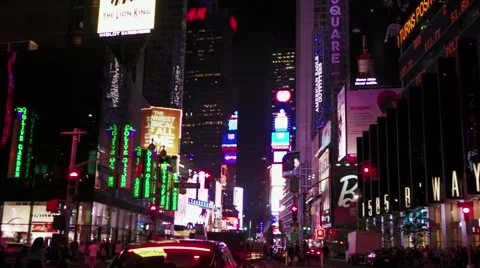Dolly shot of Times Square Stock Footage 41865442