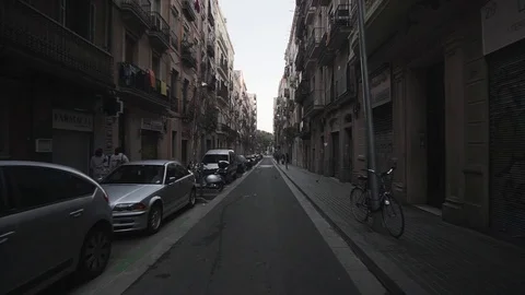 Dolly shot of a tiny street. Video stock 96478859