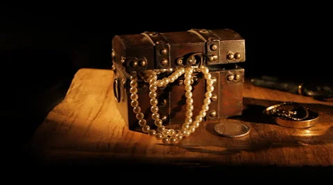 Dolly shot treasure chest Stock Footage 1159752