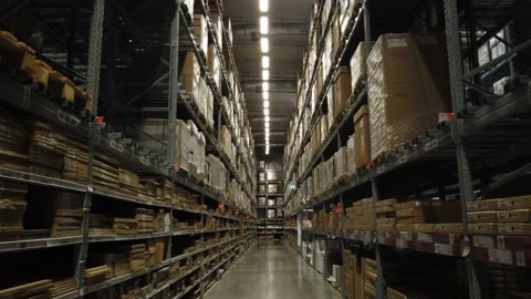 Dolly shot in a warehouse Stock Footage 236741186