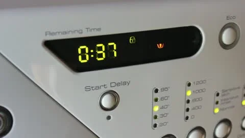 Dolly shot of washing machine controls Video stock 11301573