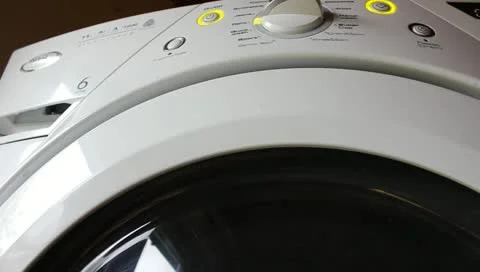 Dolly shot of washing machine Stock Footage