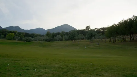 Dolly Shot, Wide Shot, Less Than 10 Seconds, Outdoors, Day, Sport, Golf Course, Video stock 94045828