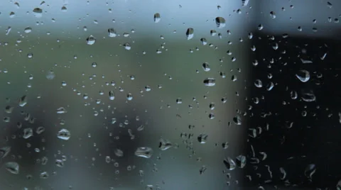 Dolly shot of window with water droplets Stock Footage 34135146