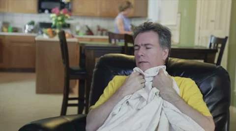 Dolly sick man Stock Footage