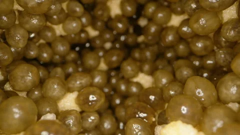 Dolly Slider Close-Up Showing Dense Papaya Seeds and Fibrous Yellow Flesh with Video stock 313248885