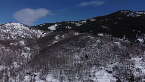 Dolly in to the snowy mountain Stock Footage 158547551