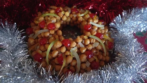 Dolly in of struffoli and decorations 動画素材 276673392