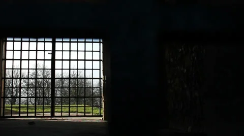 Dolly through castle secure entrance Stock Footage 34350192