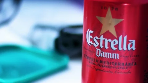 Dolly Tracking Of Beer Can, HD Stock Footage 86838923