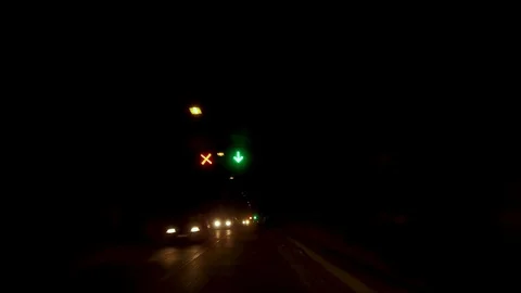 Dolly Tracking Pov Front Shot View Of Driving In a dark tunnel Stock Footage 97400969