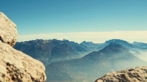 Dolly view from the top of a mountain Stock Footage 86320080