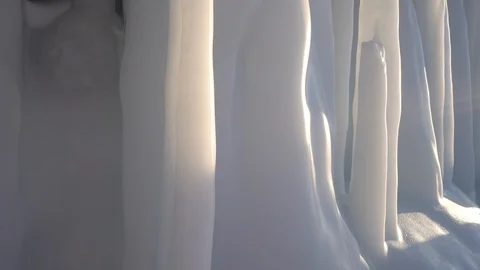 Dolly white pillars sharp ice splash iceberg lake Baikal Olkhon Details Winter Stock Footage 88167125