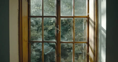 Dolly in of a window in a house Stock Footage 254889002