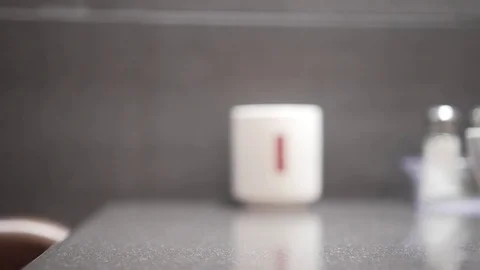 Dolly zoom in on close up of tea cup.  Video stock 78884242