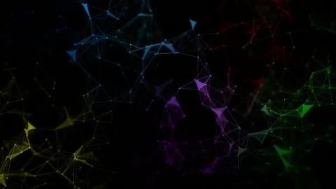 Dolly zoom. Multi-colored structure.Network Nodes - an abstract representation Stock Footage 94729670