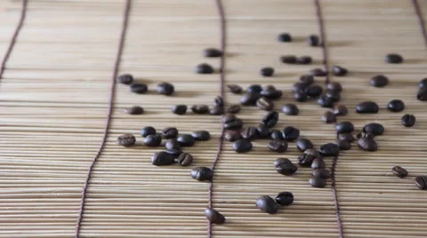 Dolly:Cup of coffee on the background of roasted coffee Stock Footage 50327785