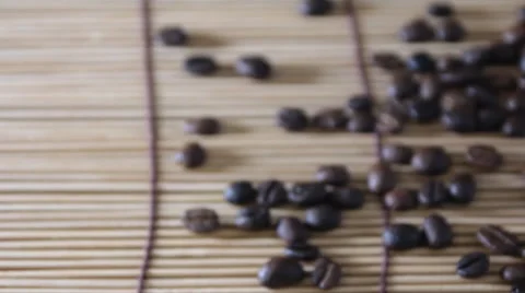 Dolly:Cup of coffee on the background of roasted coffee Stock Footage 50418784