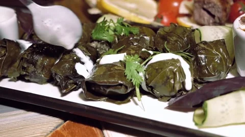 Dolma, a meat dish. Stock Footage 122398890