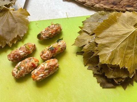 Dolma preparation Stock Photos