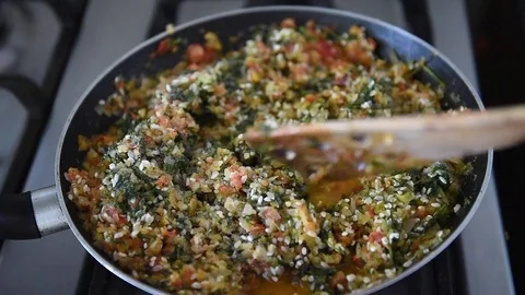 Dolma stuffing ready. Egyptian recipe Stock Footage 76464706