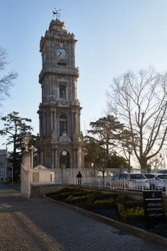 Dolmabahce clock tower Stock Photos
