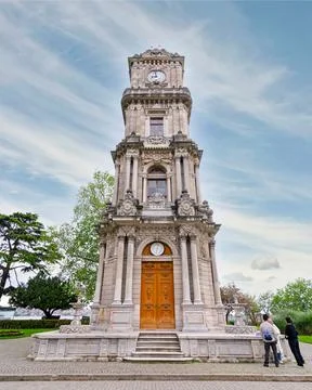Dolmabahce Clock Tower, situated outside Dolmabahce Palace, Istanbul, Turkey Stock Photos