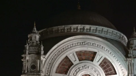 The Dolmabahce Mosque at night,  Turkey Stock Footage 104540424