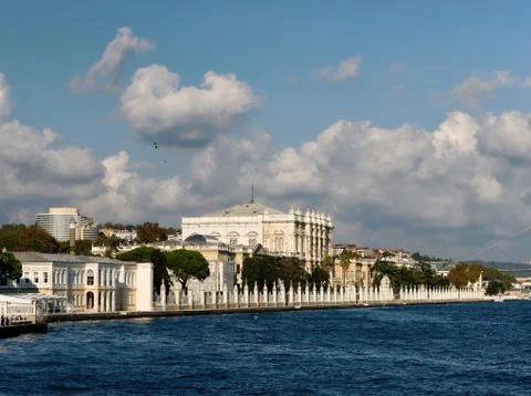 Dolmabahce Palace  on the bank of Bosphorus strait in Istanbul, Turkey Stock Photos