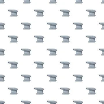 Dolmen ancient stone monument seamless pattern background Stock Illustration