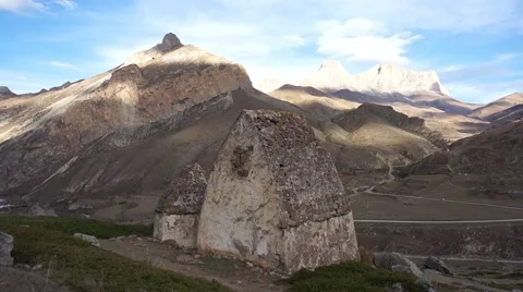 Dolmen on the background of rocks Video stock 59571480