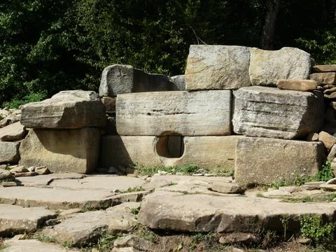 A dolmen in the mountains Stock Photos
