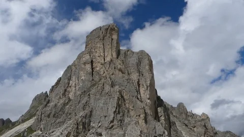 Dolomite and Blue cloudy sky Stock Footage 97312899