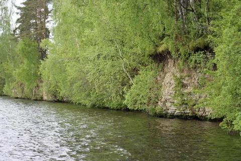 Dolomite cliffs on Daugava Stock Photos