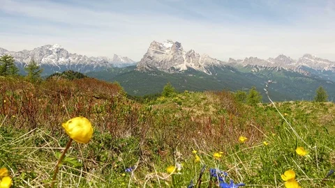 Dolomite panorama with Monte Pelmo and Civetta Stock Footage 77158396