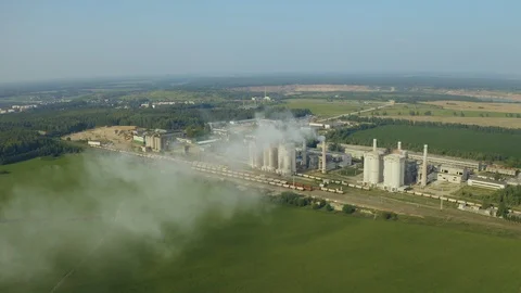 Dolomite Processing Plant Pollute the Atmosphere. Emission to atmosphere from Video stock 115076579
