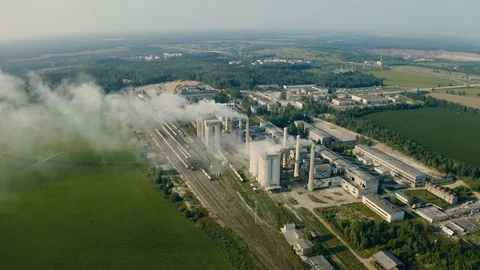 Dolomite Processing Plant Pollute the Atmosphere. Emission to atmosphere from Video stock 115077262