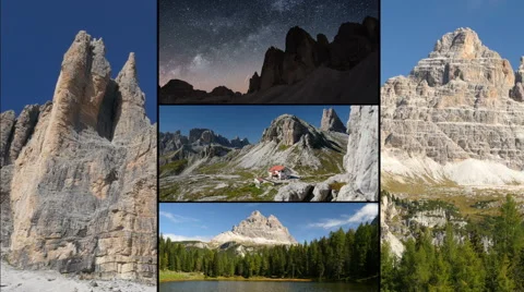 Dolomites alps tre cime de lavaredo montage three peaks 11594 Stock Footage 46044149