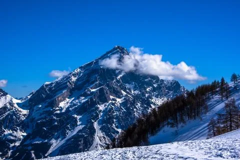 Dolomites and clouds Stock Photos